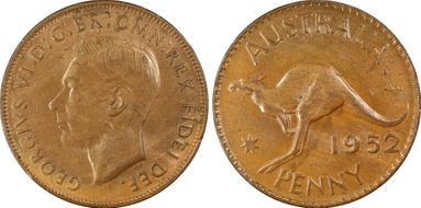 1952 A. (p) 1D London Reverse MS64BN