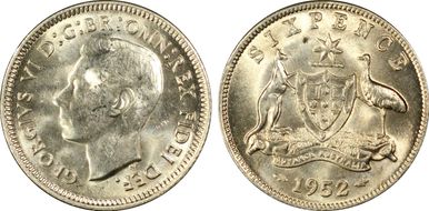 1952(m) 6D KM-45  Ag MS63