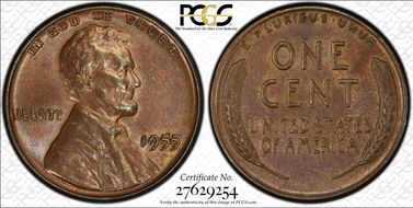 1955 1C Doubled Die Obverse MS62BN