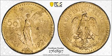 1924 50 Peso KM-481  Au MS62