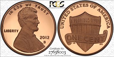 2012-S 1C Shield PR70DCAM