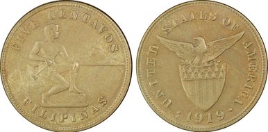 1919-S 5C Allen-4.09 AU58