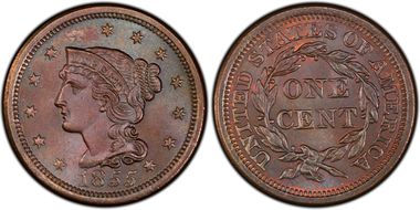 1855 1C N-10 Slanted 55 MS65BN