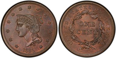 1839 1C Type of 1840, N-8 MS66BN