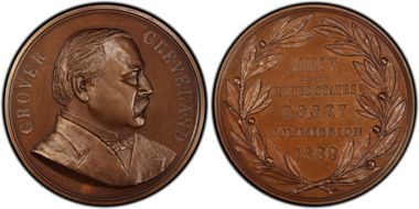 1889 AE Medal JK-AC-32, Grover Cleveland SP66BN