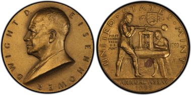 1955 Medal JK-AC-99 Bronze Dwight D. Eisenhower SP63