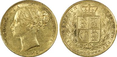 1872/1-M Sov S-3854 Shield AU55