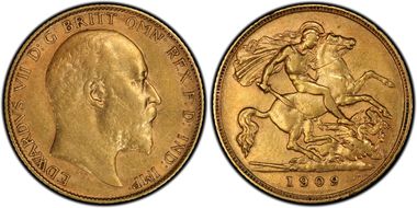 1909-P 1/2 Sov S-3976B AU50