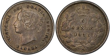 1875-H 5C Small Date XF45