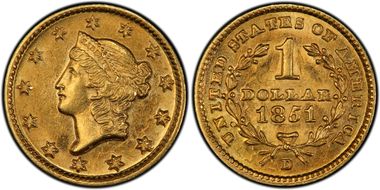1851-D G$1 MS62