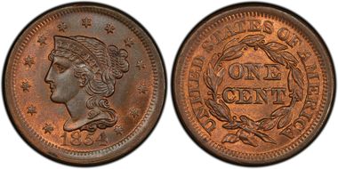1854 1C MS65RB