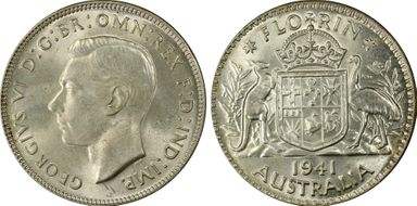 1941(m) Florin KM-40  Ag MS64
