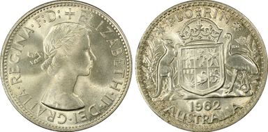 1962(m) Florin KM-60  Ag MS66