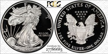 1997-P $1 Silver Eagle PR69DCAM