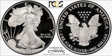 1992-S $1 Silver Eagle PR69DCAM