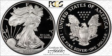 2000-P $1 Silver Eagle PR69DCAM
