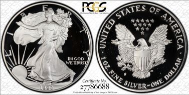 1990-S $1 Silver Eagle PR68DCAM