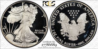 1986-S $1 Silver Eagle PR68DCAM
