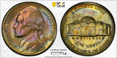 1954-S/D 5C Overmintmark FS-501 MS65