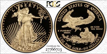 2013-W $50 Gold Eagle First Strike PR69DCAM