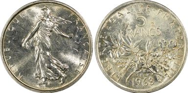 1963 5 Fr Gad-770 F-340 MS64