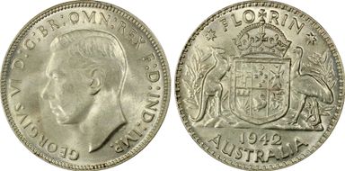 1942(m) Florin KM-40  Ag MS63