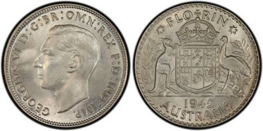 1942(m) Florin KM-40  Ag MS64