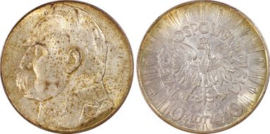 1936(w) 10 Zl KM-29  Ag MS62