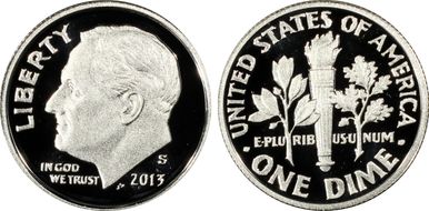 2013-S 10C Silver First Strike PR70DCAM