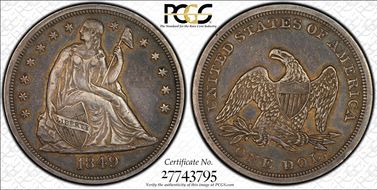1849 $1 XF45