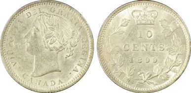 1899 10C Small 9s MS62