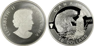 2013 $10 Beaver Matte PR70DCAM