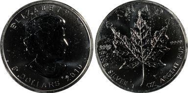 2010 $5 Maple Leaf/Ag MS65