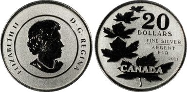 2011 $20 Maple Leaf .9999 Silver SP67
