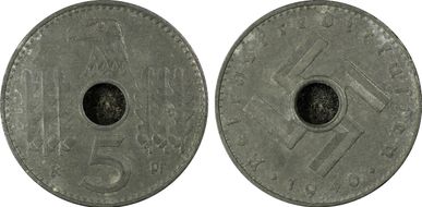 1940-A 5 Pfg Military Issue AU55