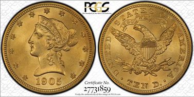 1905 $10 MS63+
