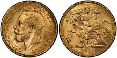 1911-P 1/2 Sov S-4008 MS63