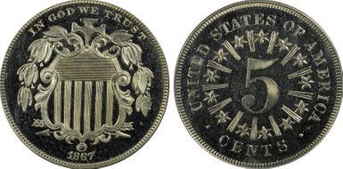 1867 5C Rays PR66CAM