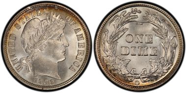 1909-O 10C MS66+