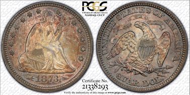 1873 25C Arrows MS64