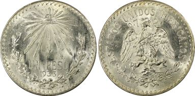 1933-M Peso KM-455  Ag MS64+