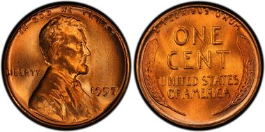 1957 1C MS67RD