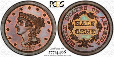 1857 1/2C PR66RB