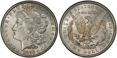 1878 7TF $1 R79 VAM 228B, Slashed O AU55