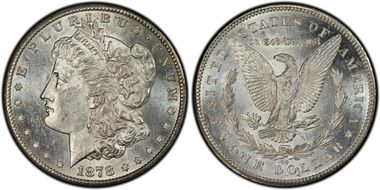 1878-CC $1 VAM 24, Doubled Leaves MS61