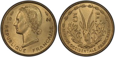 1956 5 Fr Lec-14 MS65