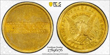 1852 $10 U.S. Assay Office, K-12 AU55