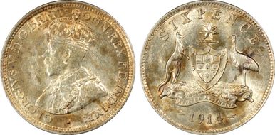 1914 6D KM-25  Ag AU58