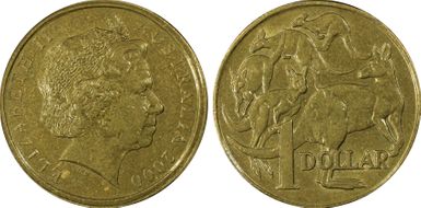 2000 $1 Mule-Struck w/10C Obv AU58