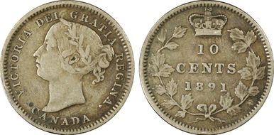 1891 10C 22 Leaves VF30